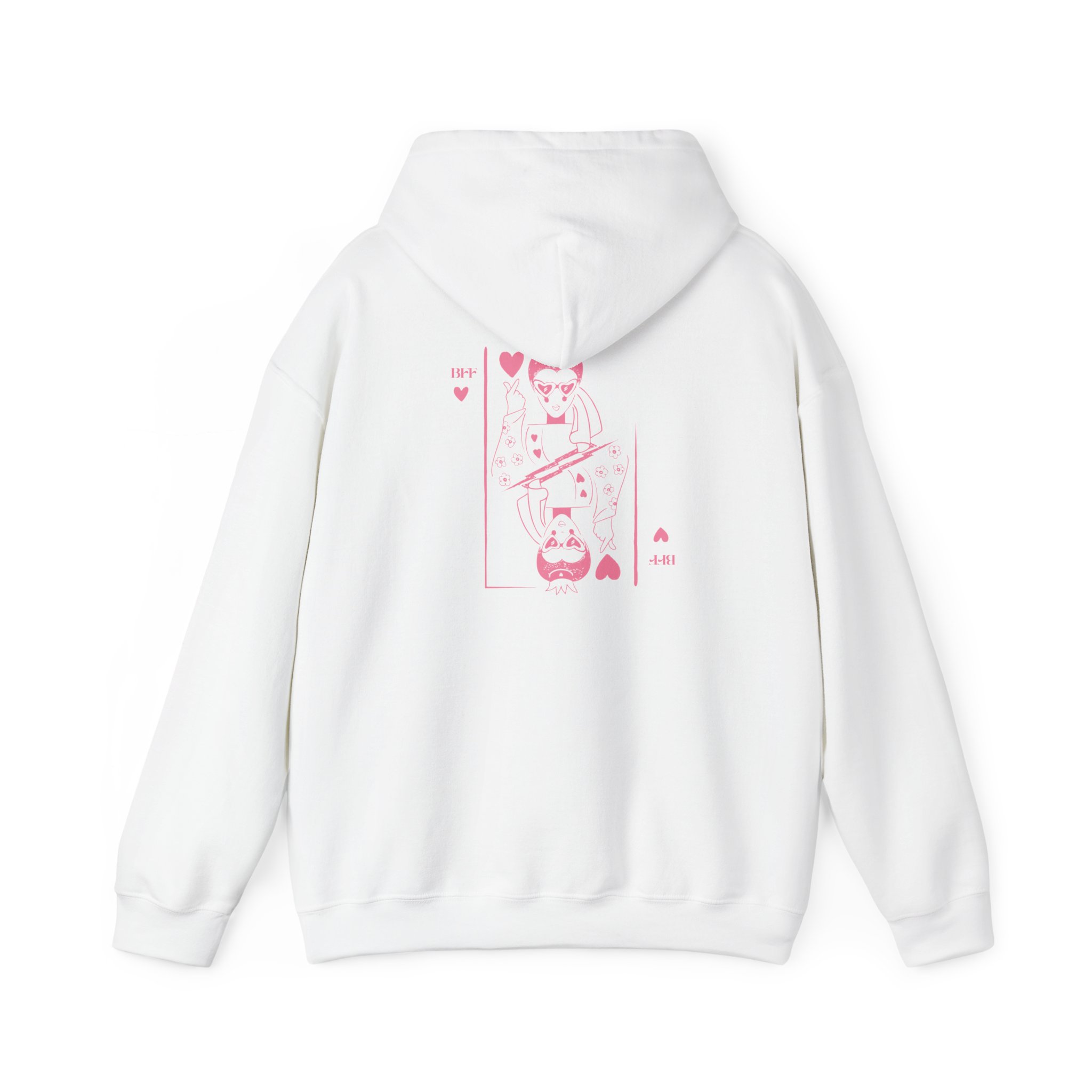 Playing Card Hearts Hoodie — Pink Queen of Hearts Back Graphic – Image 2