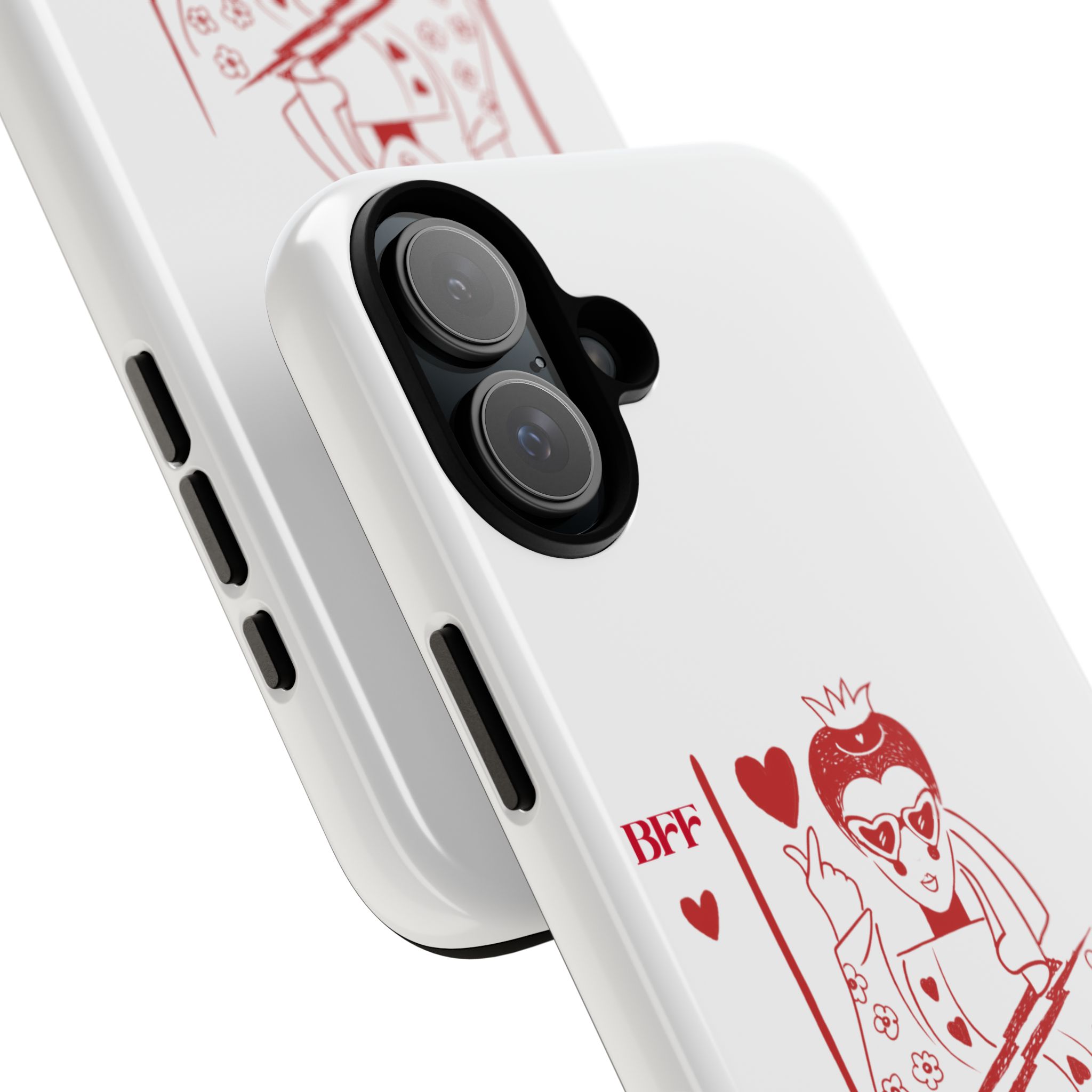 Queen of Hearts Playing Card Phone Case — BFF Red Illustration – Image 3