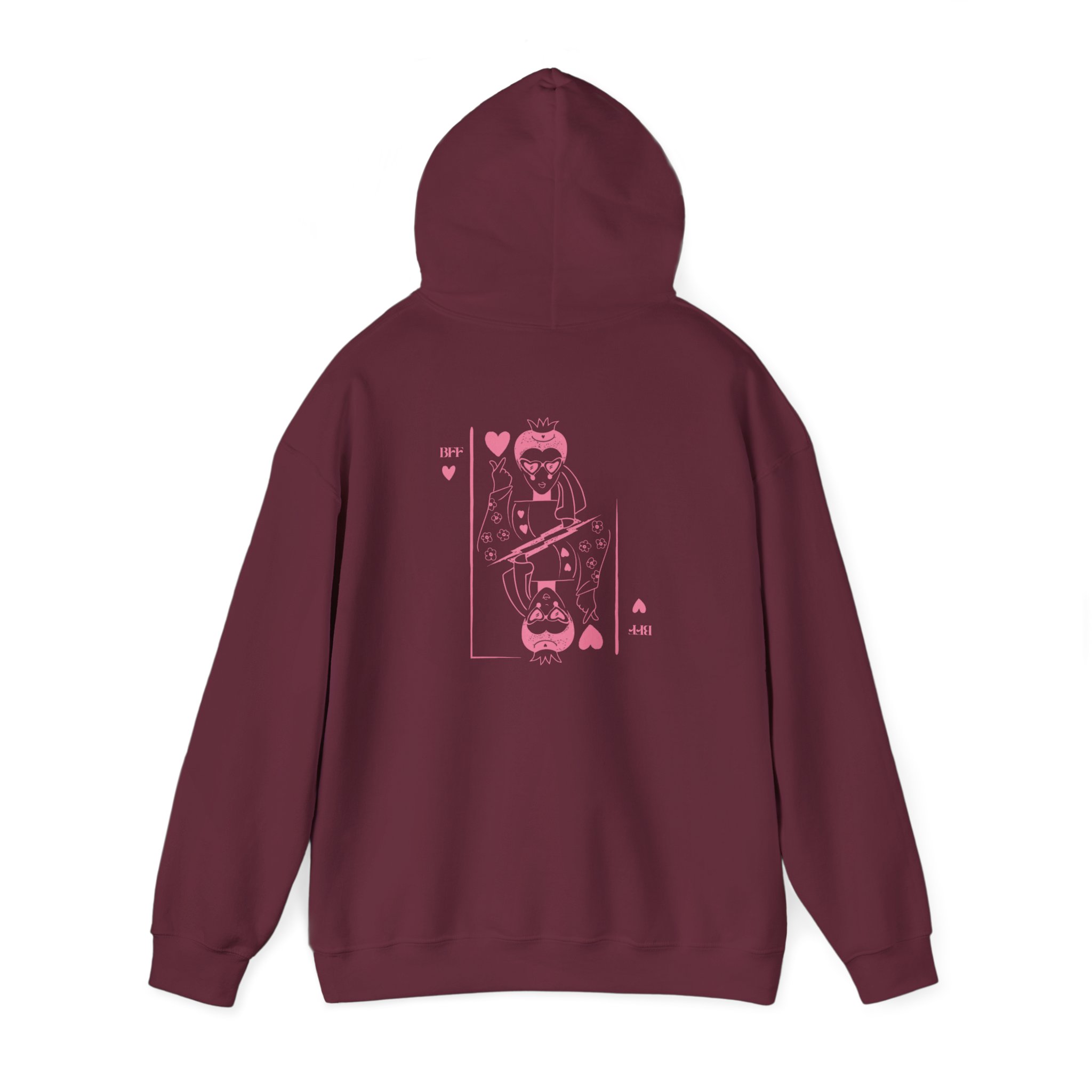 Playing Card Hearts Hoodie — Pink Queen of Hearts Back Graphic – Image 15