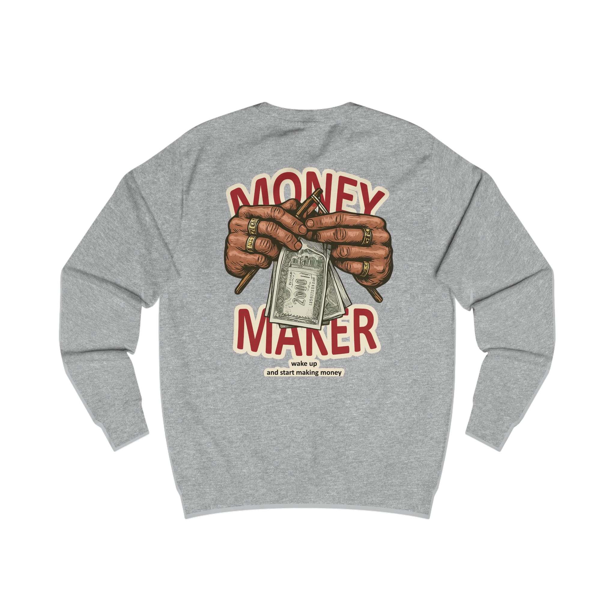 Money Maker Sweatshirt — Graphic Back Print Hustle Crewneck – Image 18