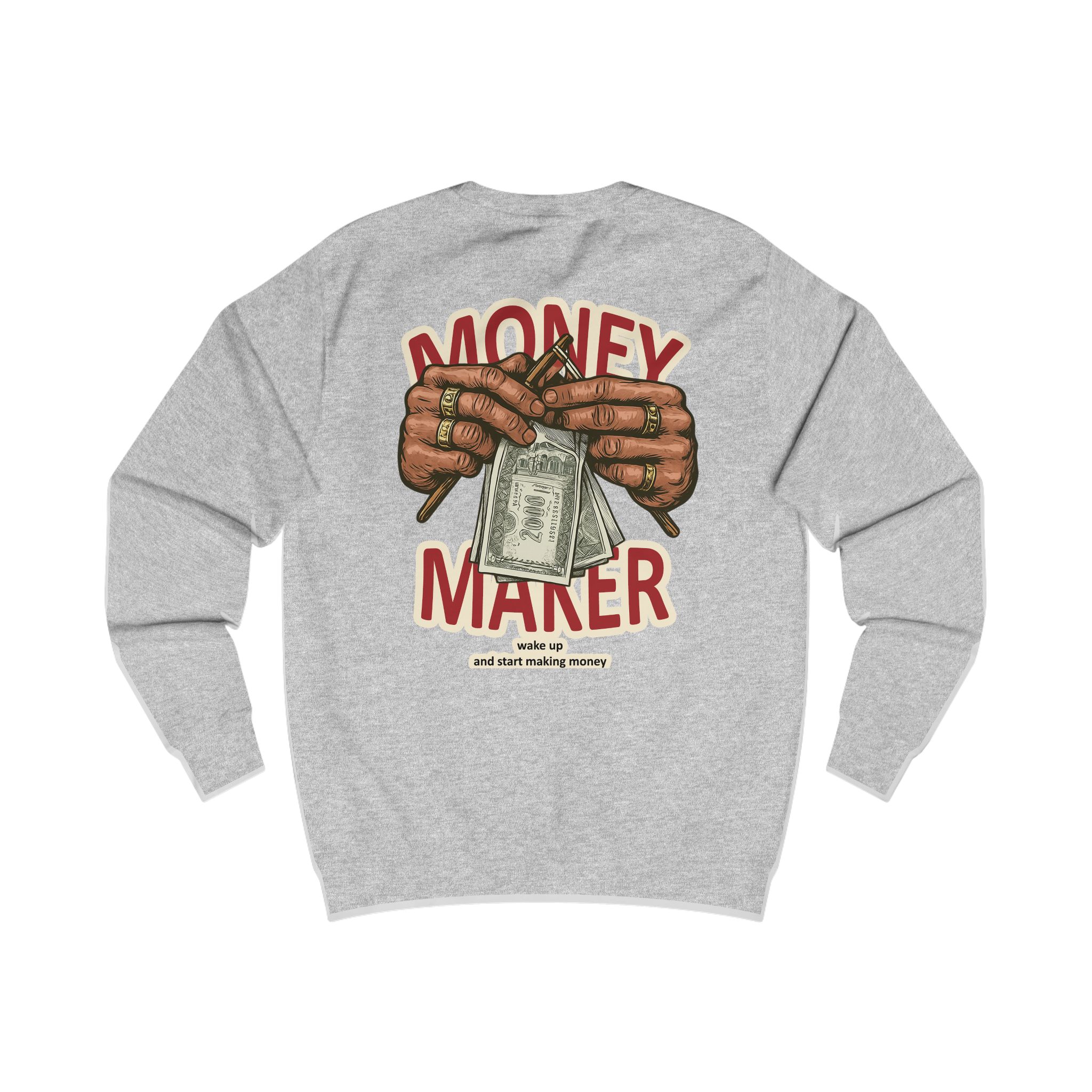 Money Maker Sweatshirt — Graphic Back Print Hustle Crewneck – Image 6