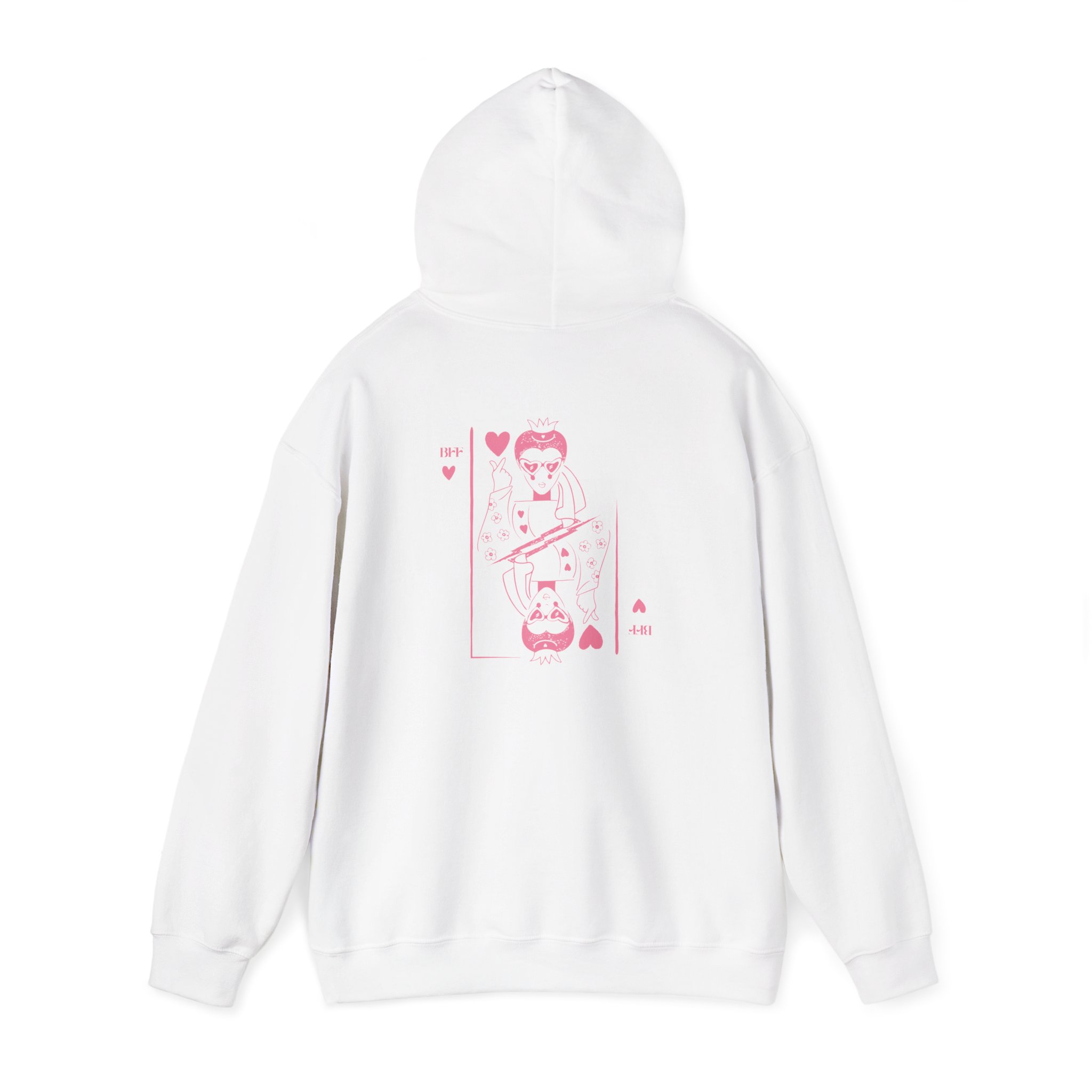 Playing Card Hearts Hoodie — Pink Queen of Hearts Back Graphic – Image 3