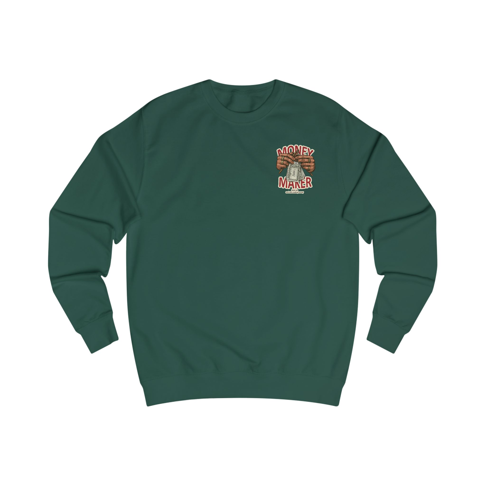 Money Maker Sweatshirt — Graphic Back Print Hustle Crewneck – Image 2