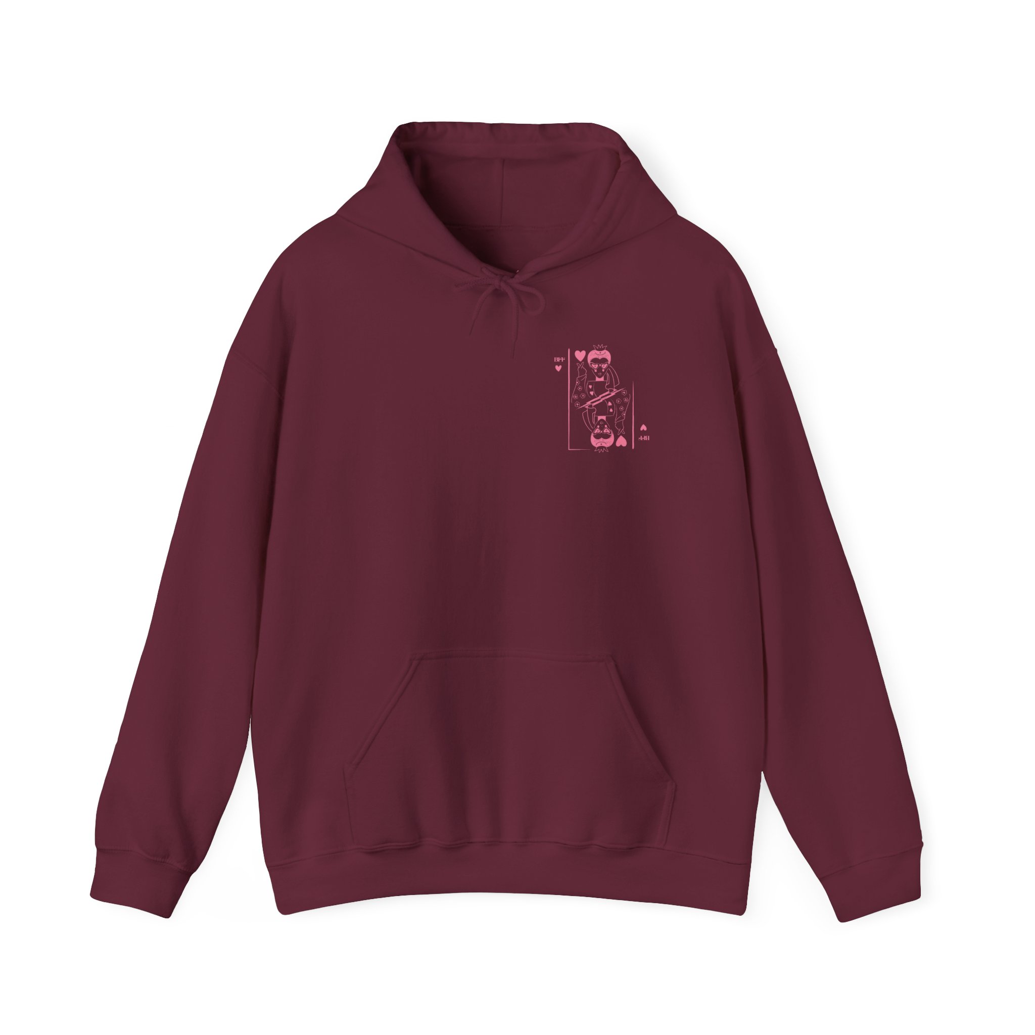 Playing Card Hearts Hoodie — Pink Queen of Hearts Back Graphic – Image 13