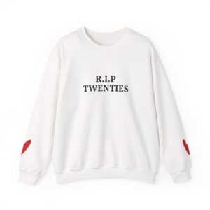 R.I.P. Twenties Crewneck Sweatshirt — Heart Elbow Patch Retro Pullover
