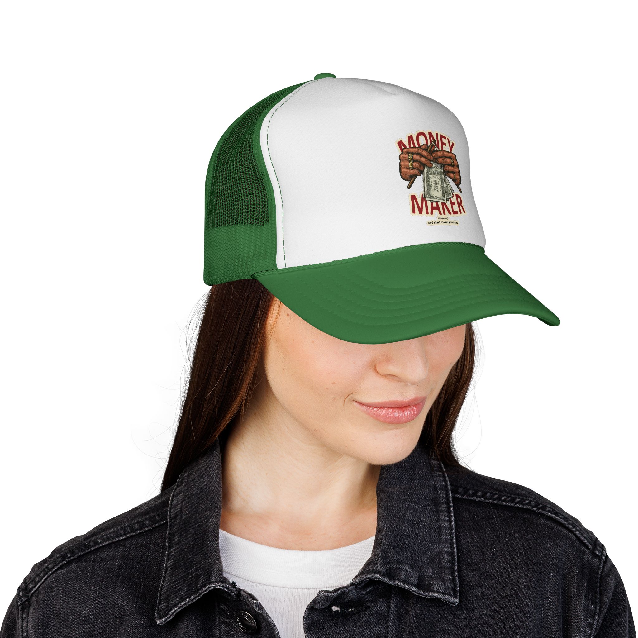 Copy of Money Maker Trucker Hat — Vintage Cash Hands Mesh Cap – Image 16