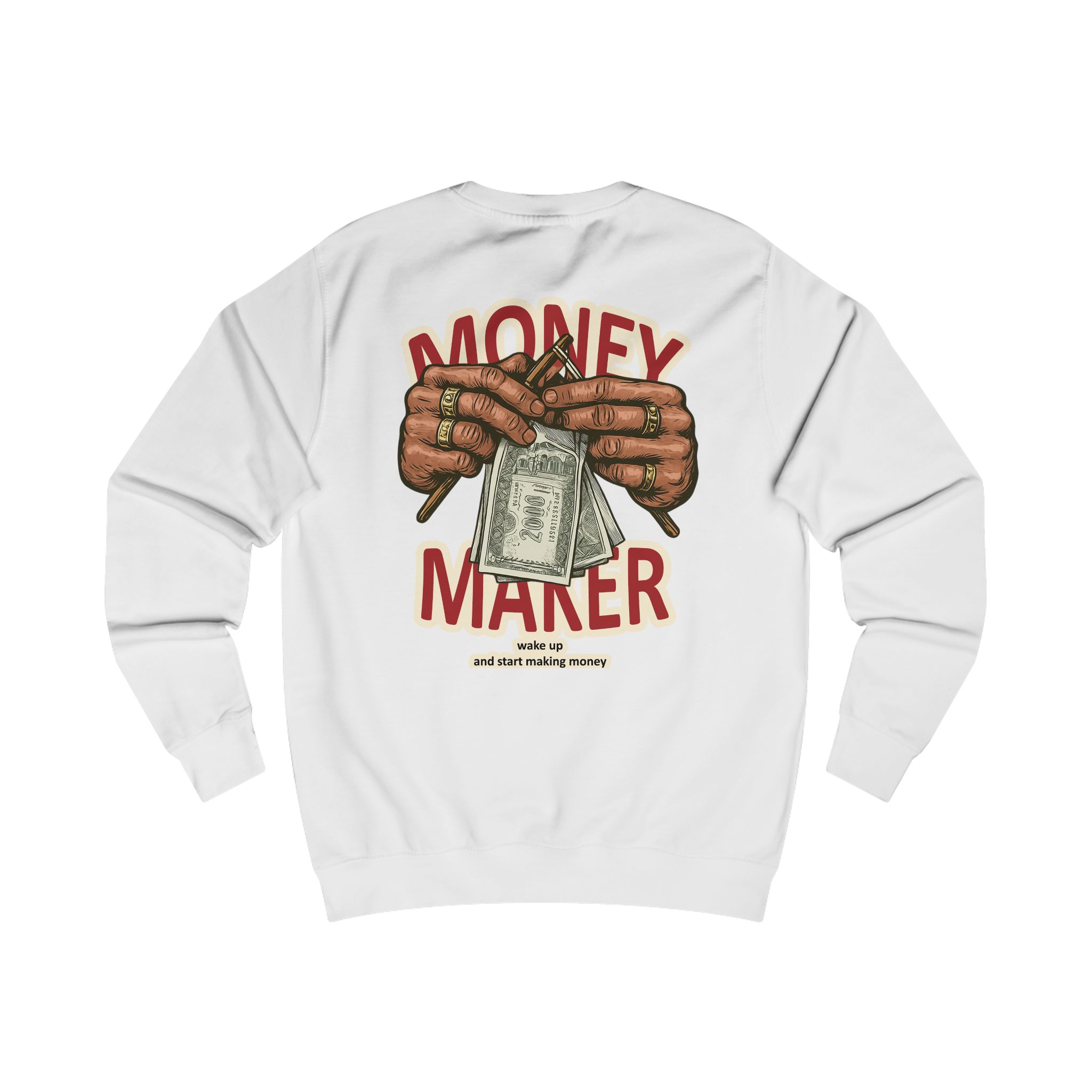 Money Maker Sweatshirt — Graphic Back Print Hustle Crewneck – Image 4