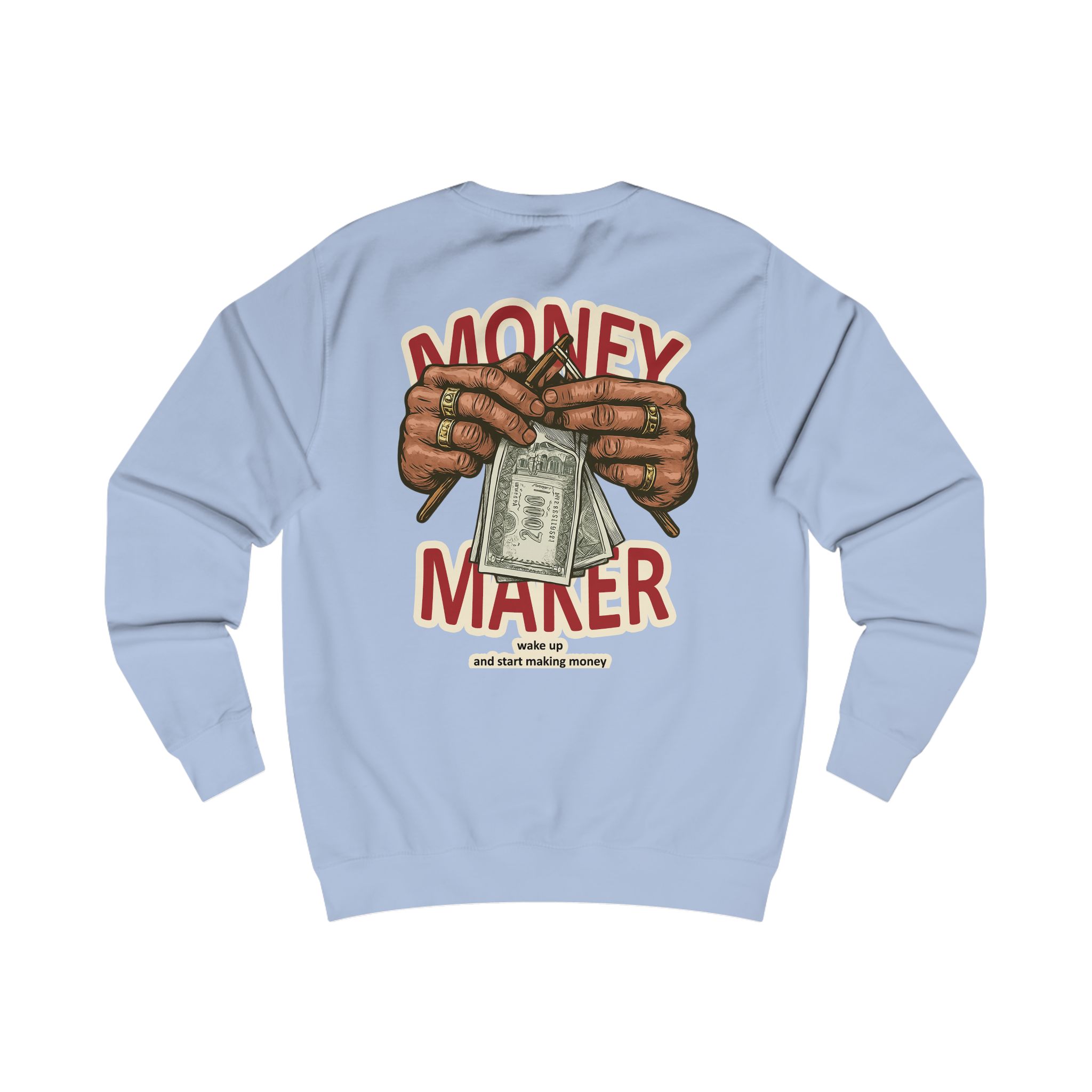 Money Maker Sweatshirt — Graphic Back Print Hustle Crewneck – Image 26