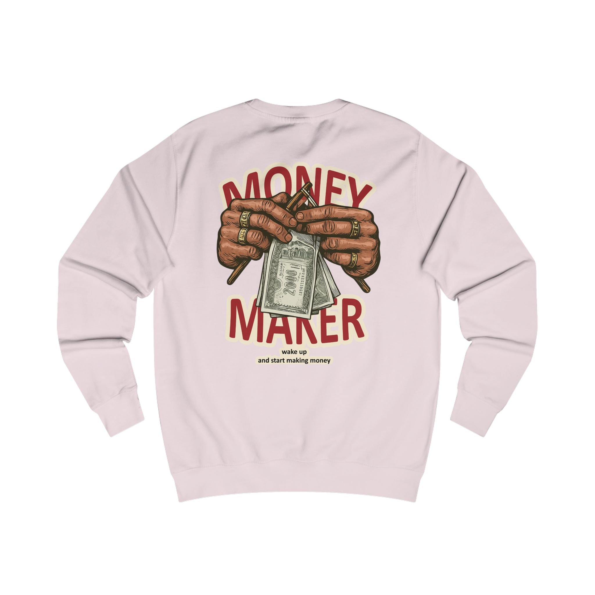 Money Maker Sweatshirt — Graphic Back Print Hustle Crewneck – Image 30