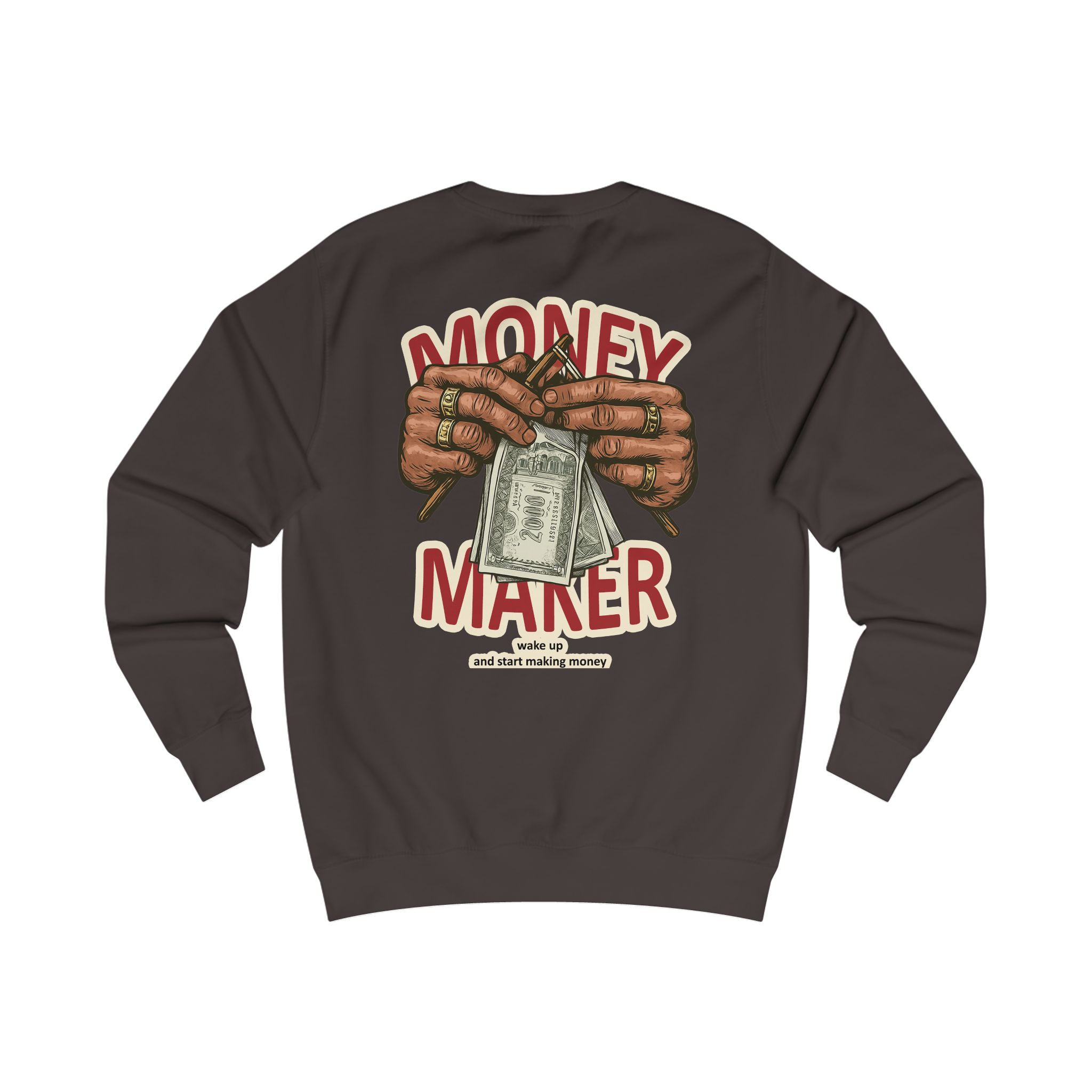 Money Maker Sweatshirt — Graphic Back Print Hustle Crewneck – Image 10