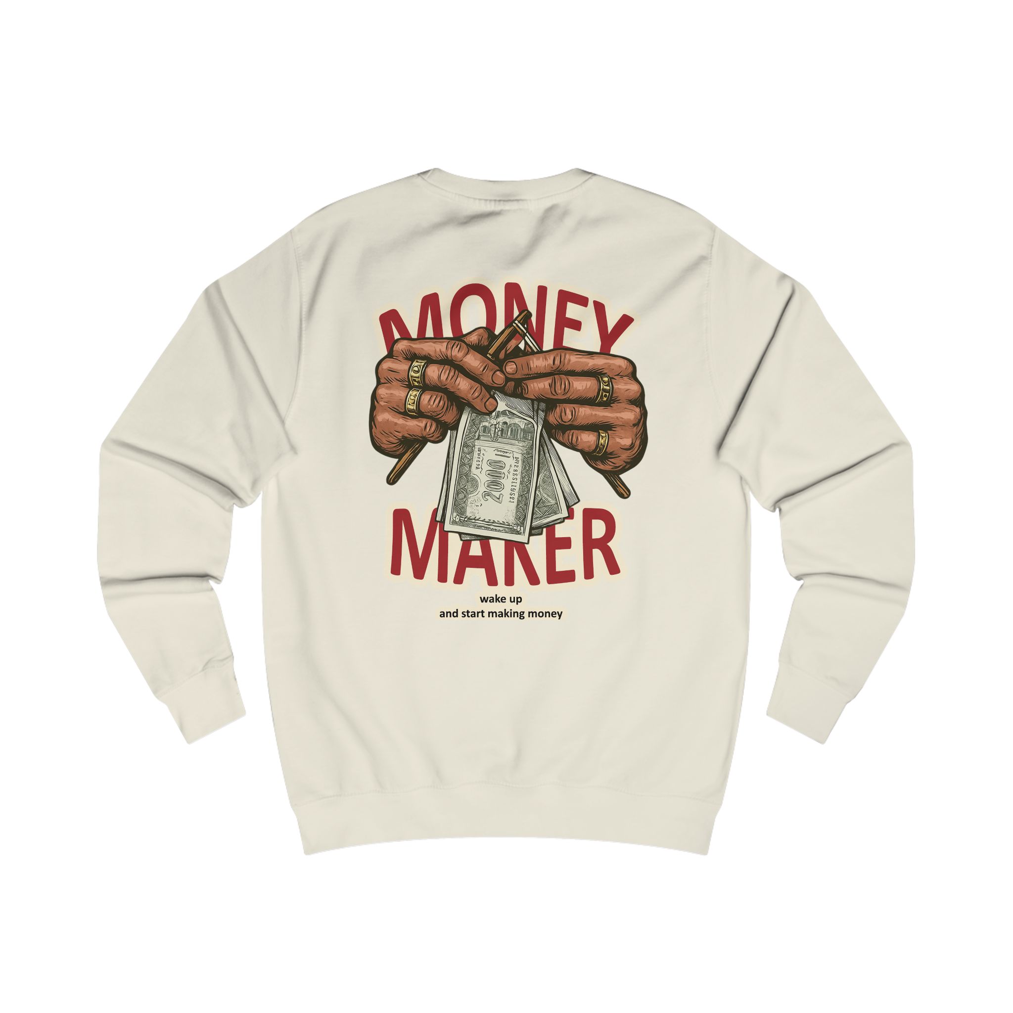 Money Maker Sweatshirt — Graphic Back Print Hustle Crewneck – Image 16
