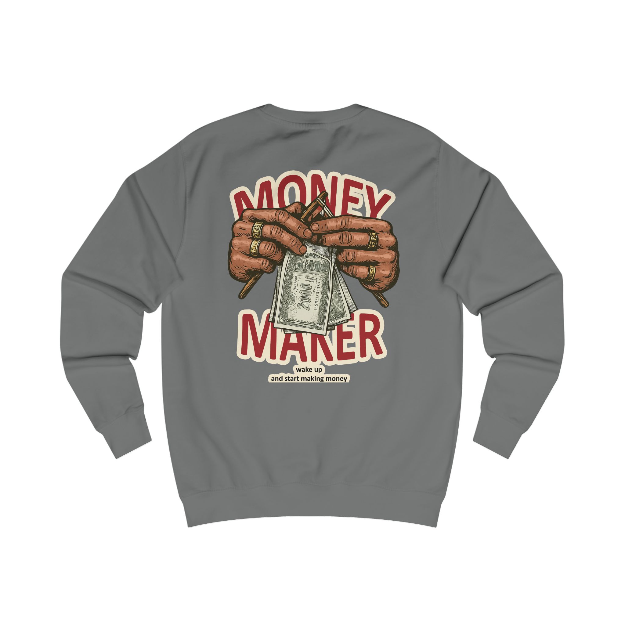 Money Maker Sweatshirt — Graphic Back Print Hustle Crewneck – Image 22