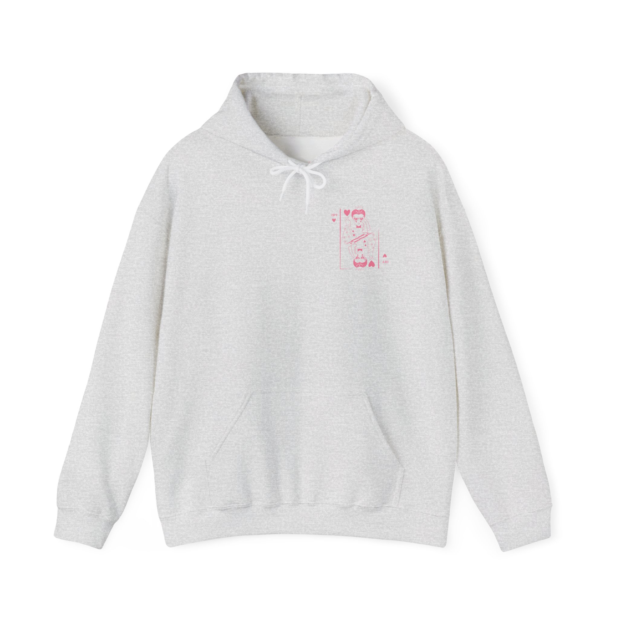 Playing Card Hearts Hoodie — Pink Queen of Hearts Back Graphic – Image 5