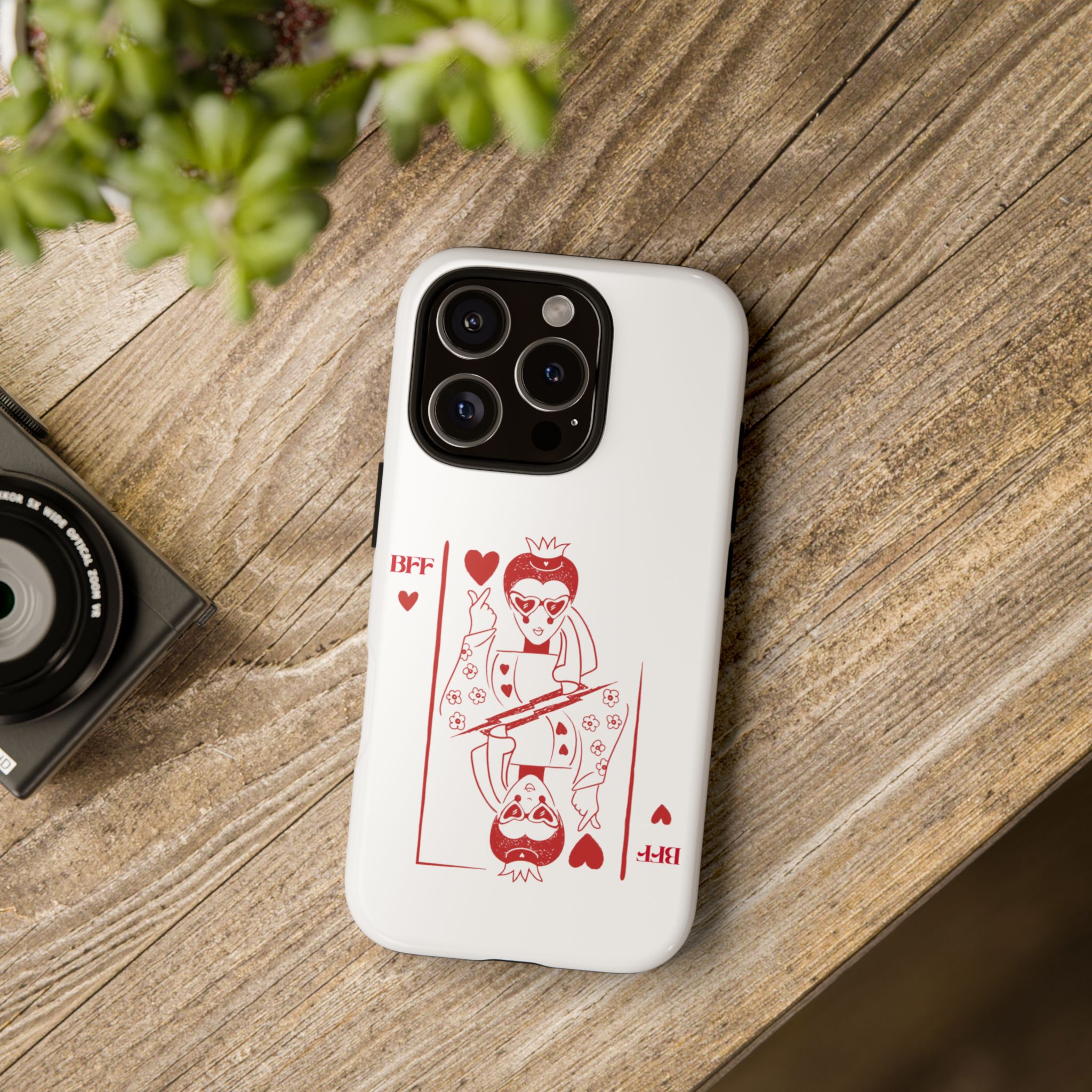 Queen of Hearts Playing Card Phone Case — BFF Red Illustration – Image 134