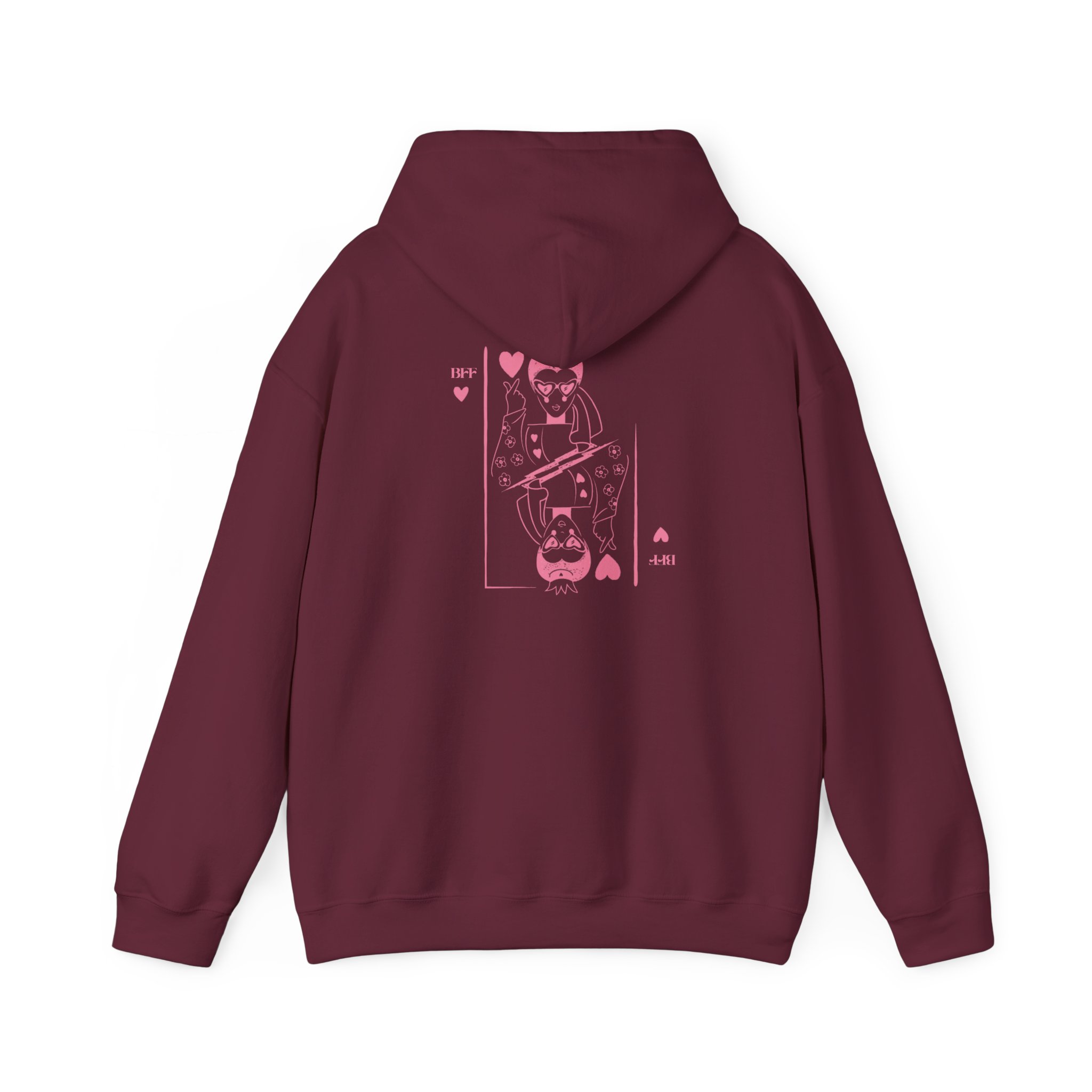 Playing Card Hearts Hoodie — Pink Queen of Hearts Back Graphic – Image 14