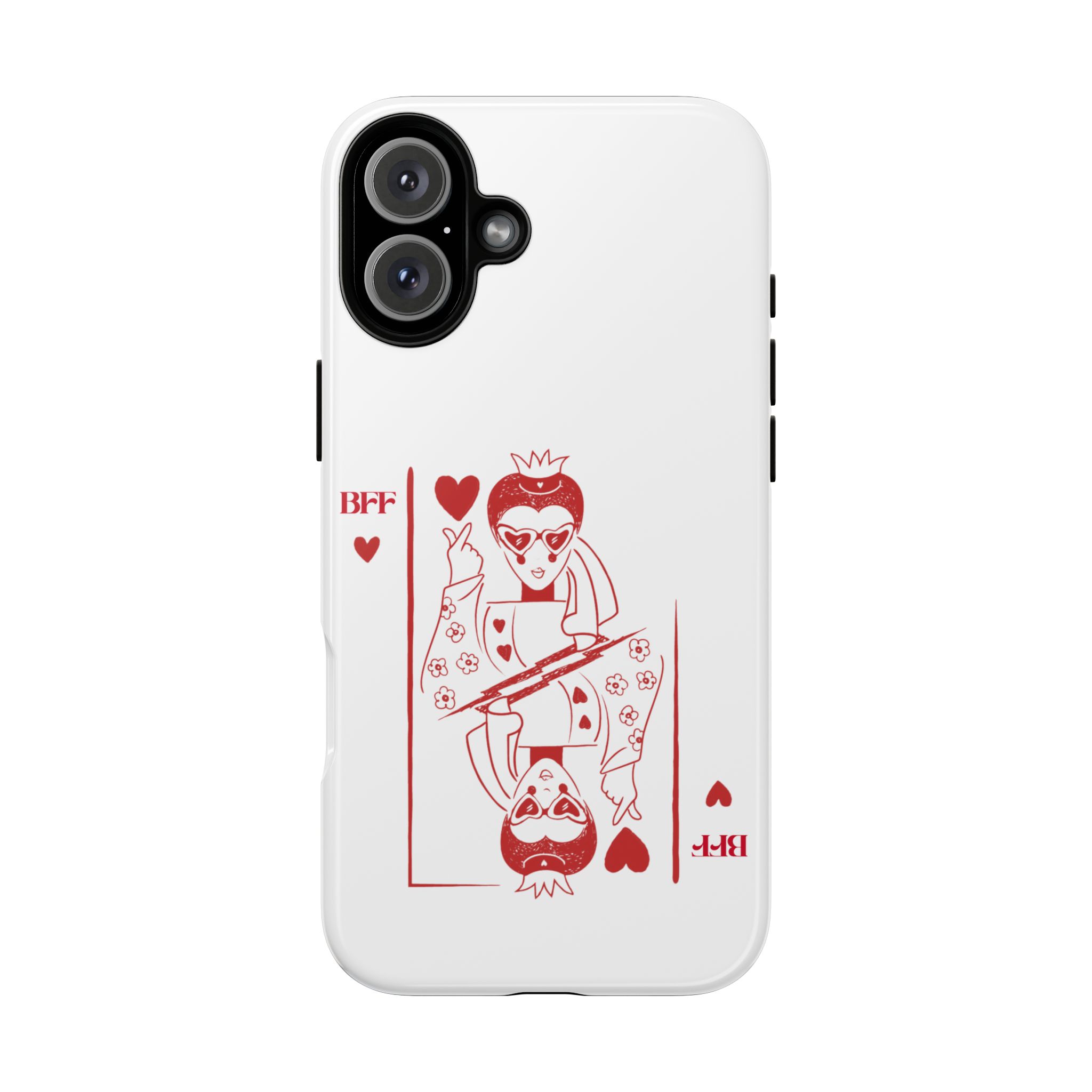 Queen of Hearts Playing Card Phone Case — BFF Red Illustration – Image 2